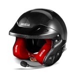 Kask otwarty Sparco RJ-I Carbon czarno-czerwony (FIA)