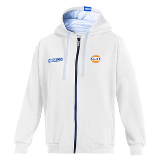 Bluza z kapturem rozpinana Full Zip Gulf MY25 Sparco biała Bluza z kapturem rozpinana Full Zip Gulf MY25 Sparco biała