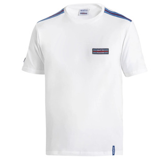 Koszulka męska Sparco Martini Racing Top Stripes biała