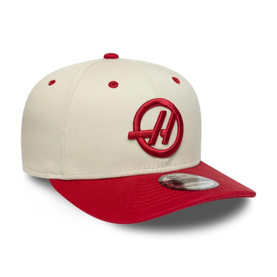 Czapka baseballowa męska Wordmark kremowa Haas F1 2026