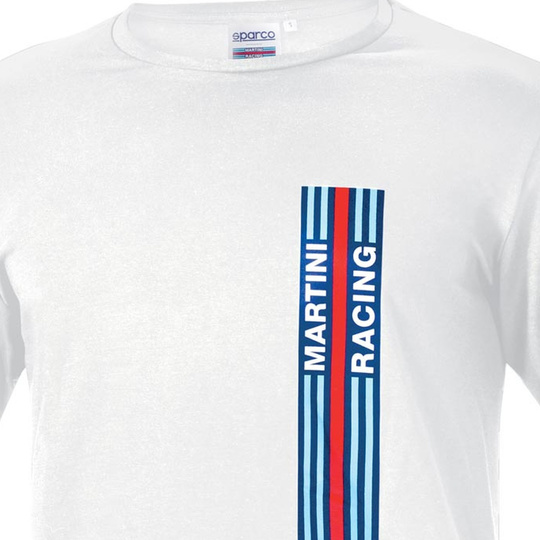 Koszulka t-shirt Stripes Martini Racing Sparco biała