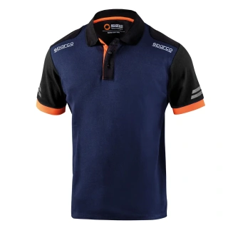 Koszulka polo męska TECH Sparco granatowo-pomarańczowa