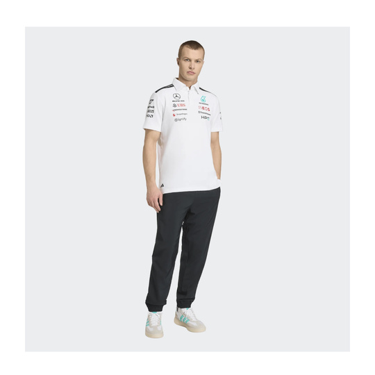 Koszulka polo męska Team biała Mercedes AMG F1 2026