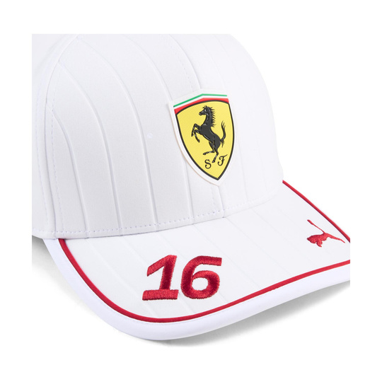 Czapka baseballowa męska biała Leclerc Team Ferrari F1 2025