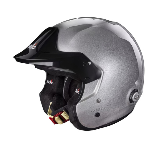 Kask Stilo Venti Trophy Jet Hans srebrny (FIA)