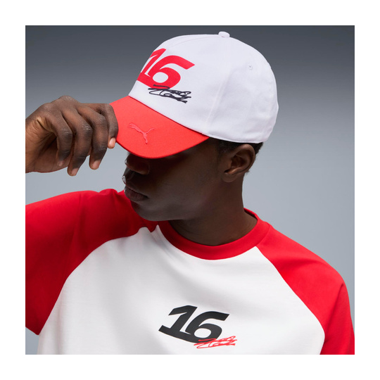 Czapka baseballowa męska biała Leclerc Graphic Scuderia Ferrari F1 2026