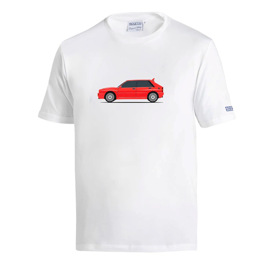 Koszulka Sparco Lancia HF Delta Integrale – biało-czerwona