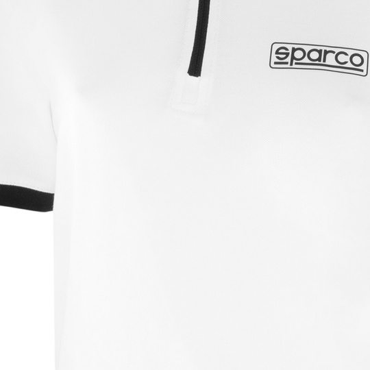 Koszulka polo damska ZIP MY24 Sparco biała