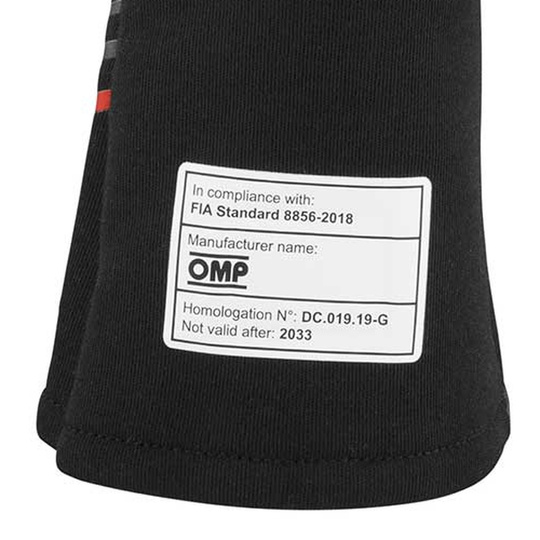 Rękawice OMP Sport MY25 czarne/czerwone (FIA)