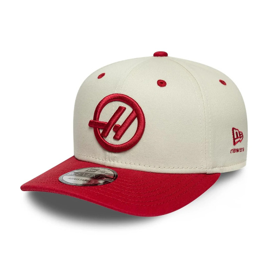 Czapka baseballowa męska Wordmark kremowa Haas F1 2026