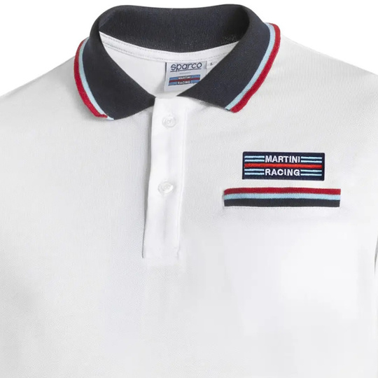 Koszulka polo Martini Pocket Sparco biała