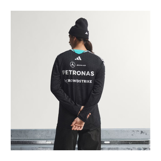 Koszulka z długim rękawem czarna Authentic Team Mercedes AMG F1 2026