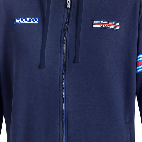 Bluza z kapturem rozpinana Martini Racing MY25 Sparco granatowa