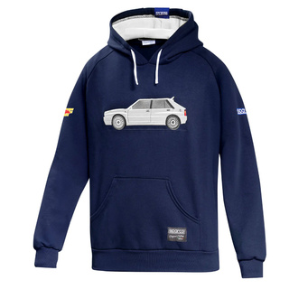 Bluza z kapturem Lancia HF Delta Integrale Sparco granatowa/biała