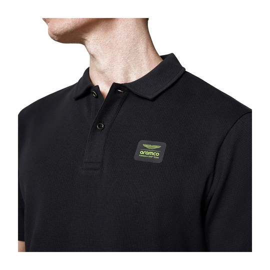Koszulka polo Tech Waffle Aston Martin F1 czarna