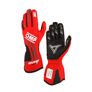 Rękawice wyścigowe OMP ONE EVO X MY24 czerwone (FIA)