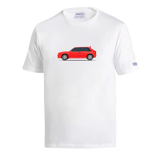 Koszulka Sparco Lancia HF Delta Integrale – biało-czerwona Koszulka Sparco Lancia HF Delta Integrale – biało-czerwona