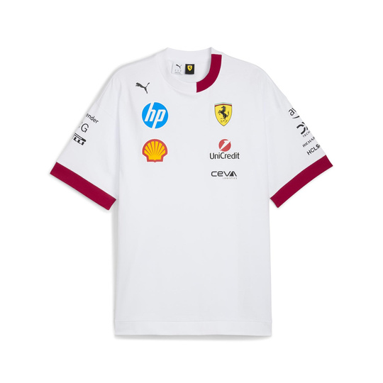Koszulka t-shirt Drivers Oversized Team Scuderia Ferrari F1 biała