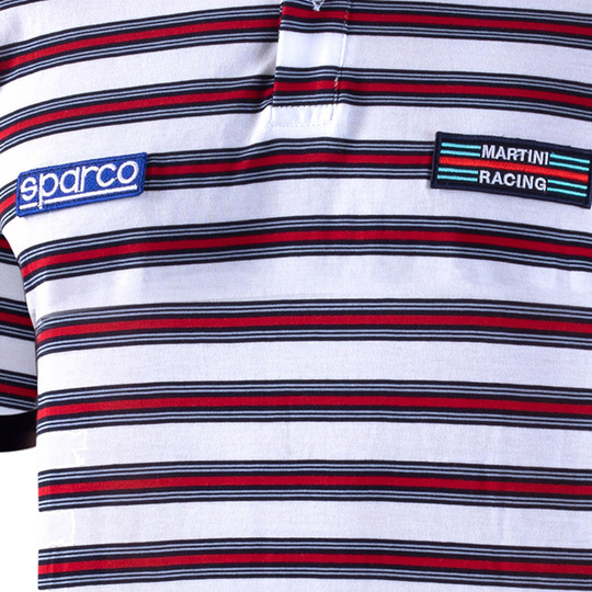 Koszulka polo Sportline Martini Sparco biała