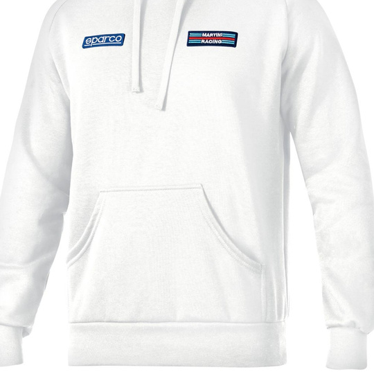 Bluza z kapturem Stripe Martini Racing Sparco biała