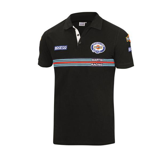 Koszulka polo Martini Stripe Sparco czarna