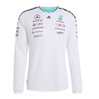 Koszulka z długim rękawem Authentic Team Mercedes AMG F1 2026 biała Koszulka z długim rękawem Authentic Team Mercedes AMG F1 2026 biała