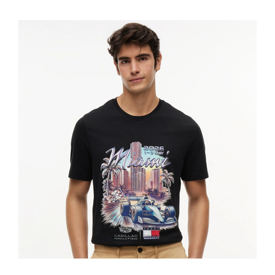 Koszulka t-shirt Miami Graphic Cadillac F1 2026 czarna
