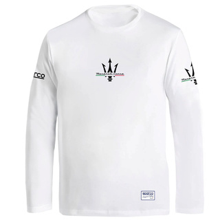 Koszulka Longsleeve Sparco Maserati Corse – biała
