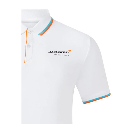 Koszulka polo męska Essentials biała McLaren F1 2025