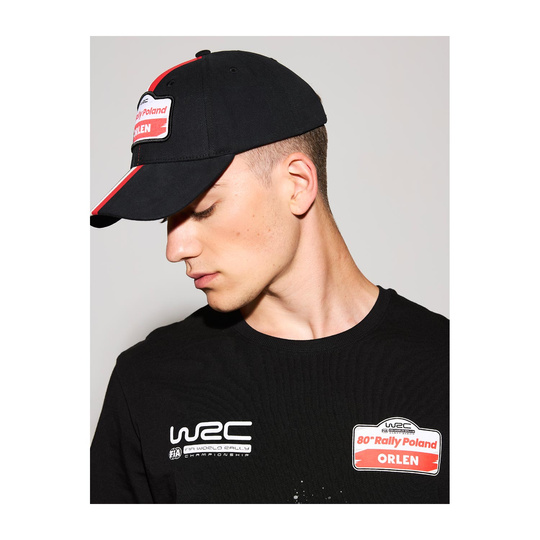 Czapka baseballowa męska Stripe czarna Rally Poland WRC 