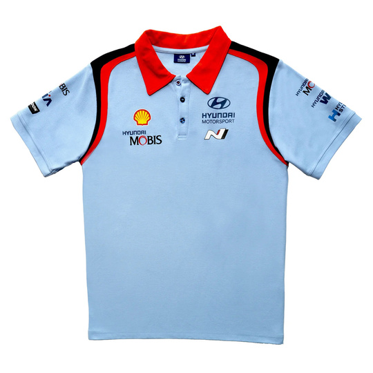 Koszulka polo męska Team niebieska Hyundai Motorsport 2025