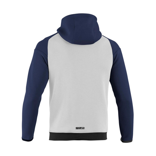 Bluza męska z kapturem Sparco Full Zip MY25 biało-granatowa