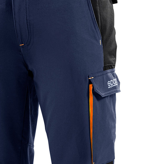 Spodnie Tech Sparco granatowe/pomarańczowe