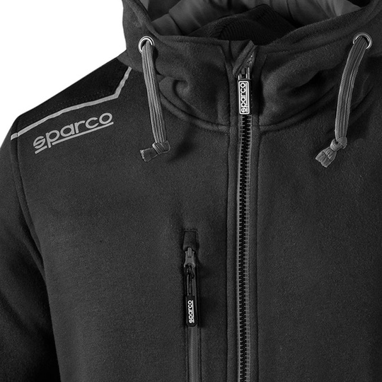 Bluza z kapturem rozpinana Tech Sparco czarna