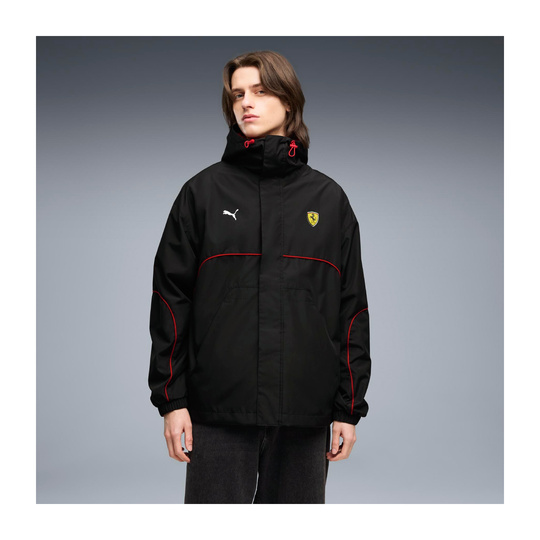 Kurtka męska przeciwdeszczowa czarna Rain Ferrari F1 2026