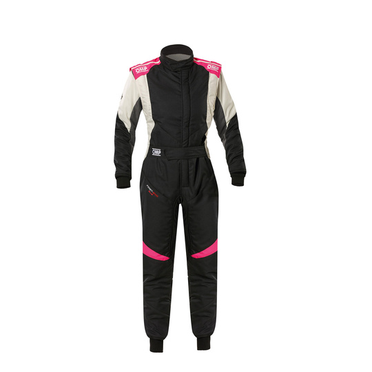 Kombinezon OMP First Evo Elle MY25 czarny/różowy (FIA)