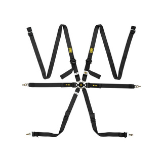 Pasy 6-punktowe OMP One Versa czarne (FIA) Pasy 6-punktowe OMP One Versa czarne (FIA)