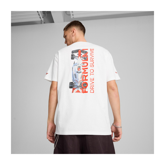 Koszulka T-shirt męska DTS Relaxed biała Formula 1 2025