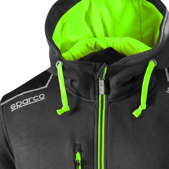 Bluza z kapturem rozpinana Tech Sparco zielona