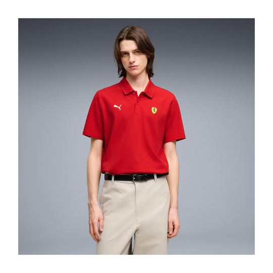 Koszulka polo męska Logo czerwona Ferrari F1 2026
