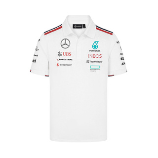 Koszulka polo męska Team White Mercedes AMG F1 2024