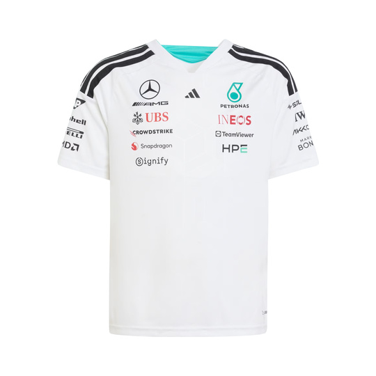 Koszulka t-shirt dziecięca biała Team Mercedes AMG F1 2026