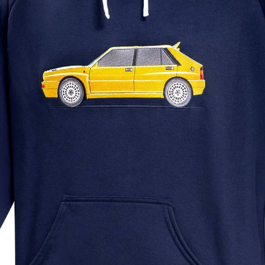 Bluza z kapturem Lancia HF Delta Integrale Sparco granatowa/żółta