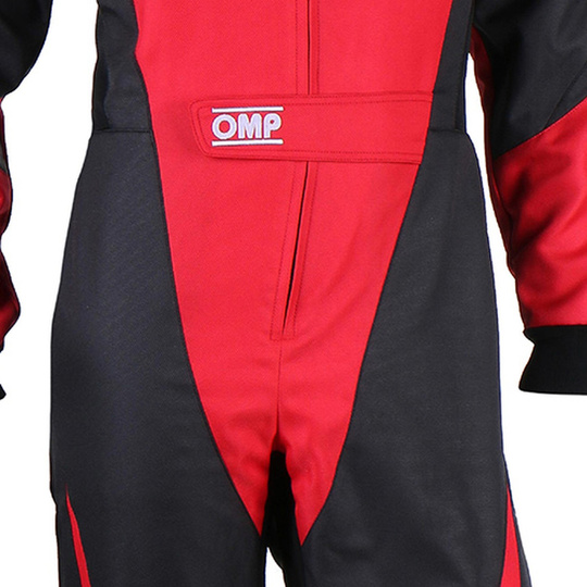 Kombinezon dziecięcy OMP KS-3X czarny/czerwony (FIA)