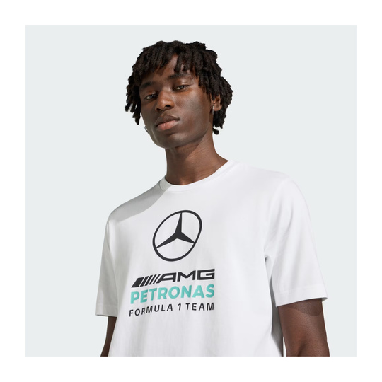 T-shirt męski biały Large Logo Mercedes AMG F1 2026