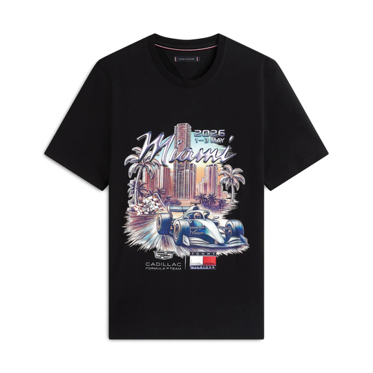 Koszulka t-shirt Miami Graphic Cadillac F1 2026 czarna