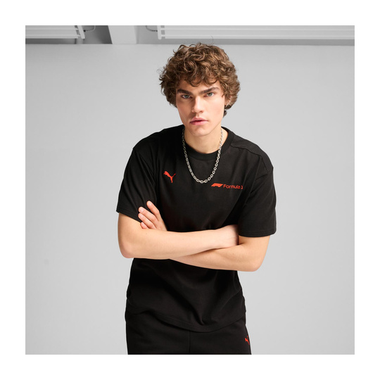 Koszulka T-shirt męski Essential Relaxed Logo czarna Formula 1 2025