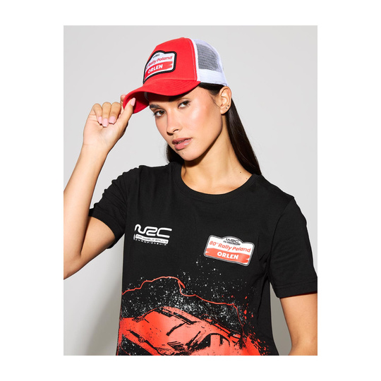 Czapka baseballowa męska Trucker czerwona Rally Poland WRC 