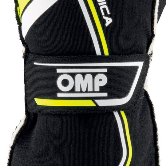 Rękawice OMP Tecnica MY21 czarne/żółte (FIA)