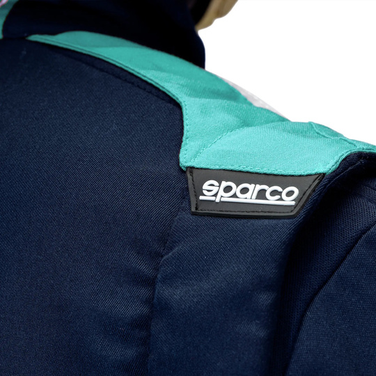 Kombinezon wyścigowy Sparco SPRINT Advanced Asymetrical granatowo-zielony (FIA)